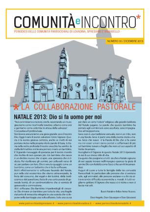 La prima pagina del NUOVISSIMO giornalino della Collaborazione Pastorale di Lovadina, Spresiano e Visnadello